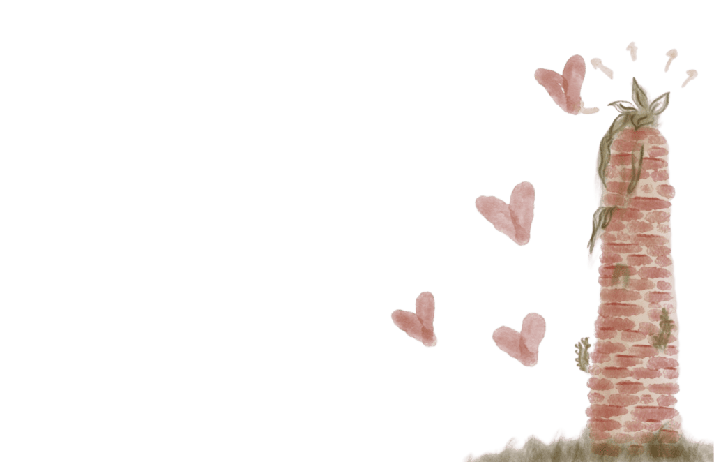 Das Bild zeigt eine wachsende Mauer zwischen zwei Personen, dargestellt als zarte Aquarellillustration. Die Mauer symbolisiert die emotionale Distanz, die beim Besuch nach der Geburt entstehen kann, wenn Grenzen nicht respektiert werden. Obwohl Nähe, Liebe und Unterstützung gut gemeint sind, führen ungefragte Erwartungen und Übergriffe dazu, dass sich frischgebackene Eltern – besonders die Mutter – übergangen fühlen. Die Illustration steht für das innere Zusammenziehen, das Schweigen und den Moment, in dem aus Nähe langsam Abstand wird. - Besuch nach der Geburt, Besuch im Wochenbett